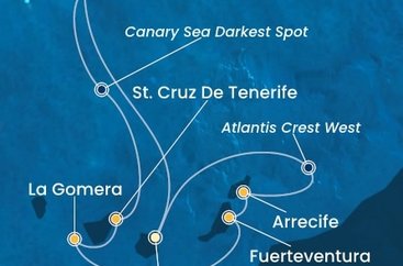 Španělsko, Portugalsko, La Gomera z Las Palmas na lodi Costa Pacifica