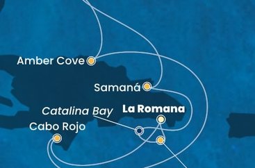 Dominikánská republika, Zámořské území Velké Británie z La Romany na lodi Costa Pacifica