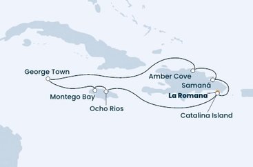 Dominikánská republika, Jamajka, Kajmanské ostrovy z La Romany na lodi Costa Pacifica