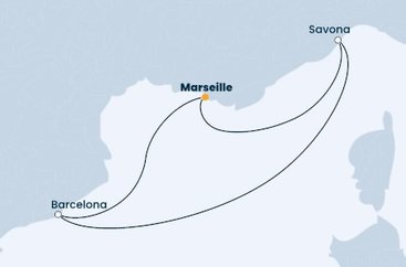 Francie, Španělsko, Itálie z Marseille na lodi Costa Pacifica