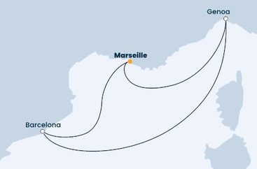 Francie, Španělsko, Itálie z Marseille na lodi Costa Smeralda