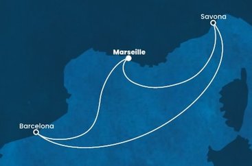 Francie, Španělsko, Itálie z Marseille na lodi Costa Favolosa