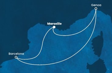 Francie, Itálie, Španělsko z Marseille na lodi Costa Favolosa