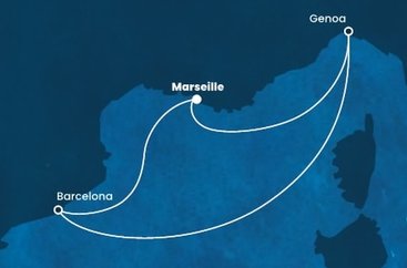 Francie, Španělsko, Itálie z Marseille na lodi Costa Fascinosa