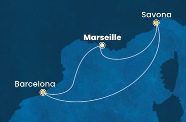 Francie, Španělsko, Itálie z Marseille na lodi Costa Pacifica