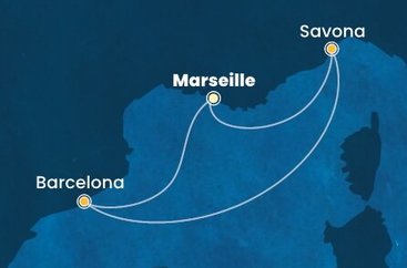 Francie, Itálie, Španělsko z Marseille na lodi Costa Fascinosa