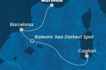 Francie, Španělsko, Itálie z Marseille na lodi Costa Smeralda