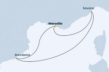 Francie, Itálie, Španělsko z Marseille na lodi Costa Pacifica