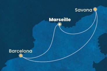 Francie, Itálie, Španělsko z Marseille na lodi Costa Fascinosa