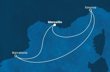 Francie, Itálie, Španělsko z Marseille na lodi Costa Favolosa