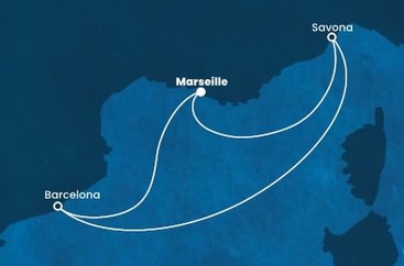 Francie, Itálie, Španělsko z Marseille na lodi Costa Fortuna
