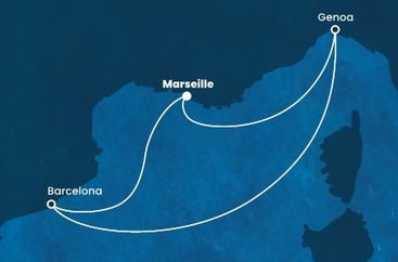 Francie, Španělsko, Itálie z Marseille na lodi Costa Fascinosa