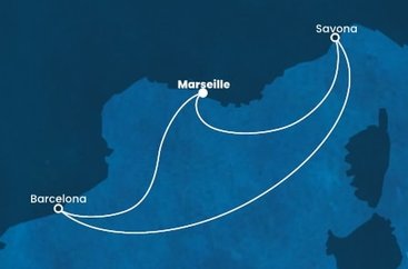Francie, Itálie, Španělsko z Marseille na lodi Costa Fascinosa