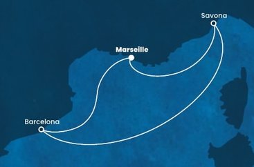 Francie, Itálie, Španělsko z Marseille na lodi Costa Diadema