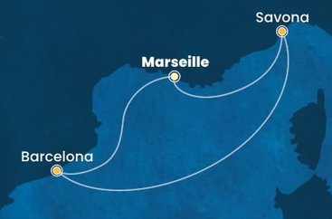 Francie, Itálie, Španělsko z Marseille na lodi Costa Diadema
