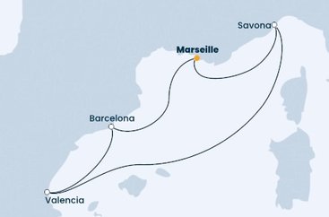 Francie, Itálie, Španělsko z Marseille na lodi Costa Pacifica