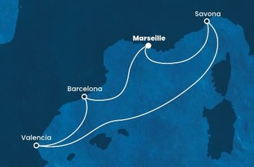 Francie, Itálie, Španělsko z Marseille na lodi Costa Fascinosa