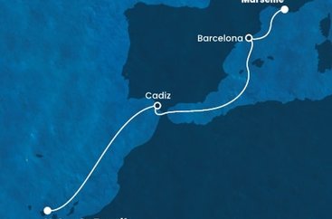 Francie, Španělsko z Marseille na lodi Costa Smeralda