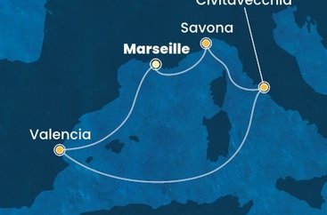 Francie, Španělsko, Itálie z Marseille na lodi Costa Pacifica