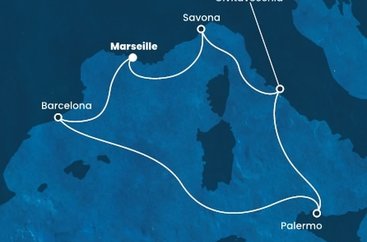 Francie, Itálie, Španělsko z Marseille na lodi Costa Fortuna