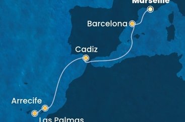 Francie, Španělsko z Marseille na lodi Costa Pacifica