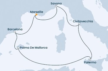 Francie, Španělsko, Itálie z Marseille na lodi Costa Smeralda