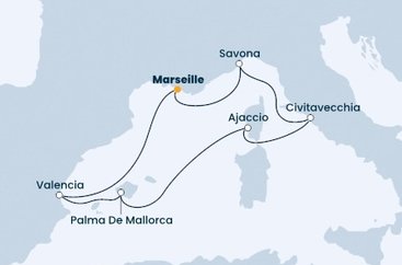 Francie, Itálie, Španělsko z Marseille na lodi Costa Diadema