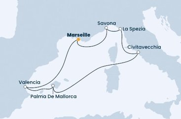 Francie, Itálie, Španělsko z Marseille na lodi Costa Diadema