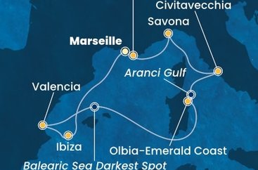 Francie, Španělsko, Itálie z Marseille na lodi Costa Pacifica