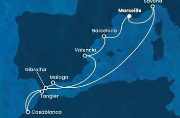 Francie, Itálie, Španělsko, Maroko, Velká Británie z Marseille na lodi Costa Fortuna