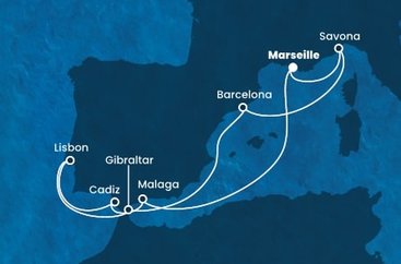 Francie, Itálie, Španělsko, Velká Británie, Portugalsko z Marseille na lodi Costa Fascinosa