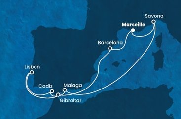 Francie, Itálie, Španělsko, Portugalsko, Velká Británie z Marseille na lodi Costa Fortuna