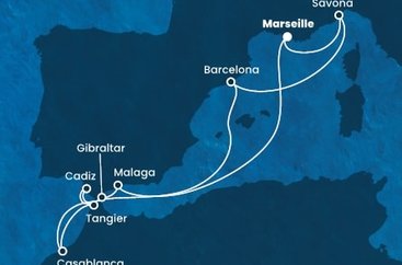 Francie, Itálie, Španělsko, Maroko, Velká Británie z Marseille na lodi Costa Fascinosa
