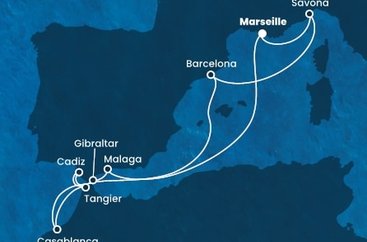 Francie, Itálie, Španělsko, Maroko, Velká Británie z Marseille na lodi Costa Diadema