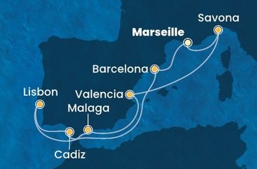 Francie, Španělsko, Portugalsko, Itálie z Marseille na lodi Costa Pacifica