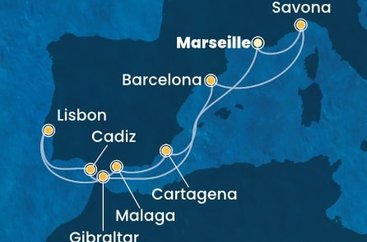 Francie, Španělsko, Velká Británie, Portugalsko, Itálie z Marseille na lodi Costa Favolosa