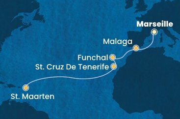 Francie, Španělsko, Portugalsko, Svatý Martin z Marseille na lodi Costa Fascinosa