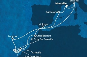 Francie, Itálie, Španělsko, Maroko, Portugalsko z Marseille na lodi Costa Diadema