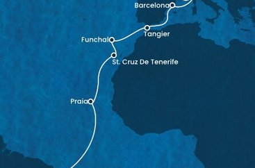 Francie, Itálie, Španělsko, Maroko, Portugalsko, Kapverdy, Brazílie z Marseille na lodi Costa Pacifica