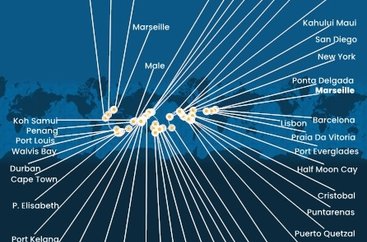 Francie, Španělsko, Portugalsko, USA, Bahamy, Panama, Kostarika, Guatemala, Mexiko, Francouzská Polynésie, Fidži, Nová Kaledonie, Austrálie, Papua Nová Guinea, Japonsko, Jižní Korea, Tchaj-wan, Čína, Vietnam, Thajsko, Singapur, Malajsie, Srí Lanka, Maledivy, Mauricius, Jihoafrická republika, Namibie, Kapverdy z Marseille na lodi Costa Deliziosa
