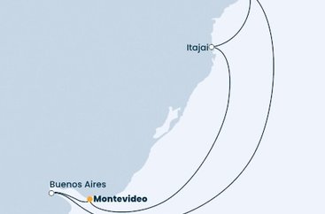 Uruguay, Argentina, Brazílie z Montevidea na lodi Costa Favolosa