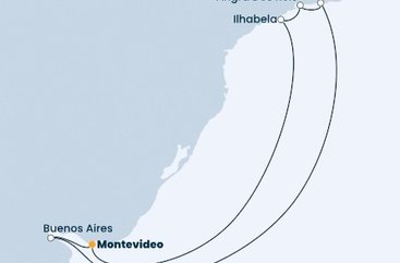 Uruguay, Argentina, Brazílie z Montevidea na lodi Costa Fortuna