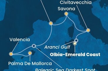 Itálie, Francie, Španělsko z Olbie na lodi Costa Pacifica