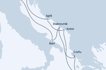 Itálie, Chorvatsko, Řecko, Černá Hora na lodi Costa Deliziosa