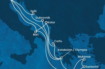 Itálie, Černá Hora, Řecko, Chorvatsko na lodi Costa Deliziosa