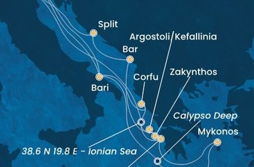 Itálie, Řecko, Černá Hora, Chorvatsko na lodi Costa Deliziosa
