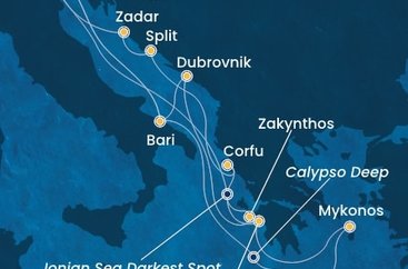 Itálie, Chorvatsko, Řecko z Marghery na lodi Costa Deliziosa