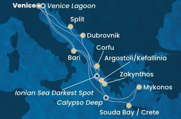Itálie, Řecko, Chorvatsko z Marghery na lodi Costa Deliziosa