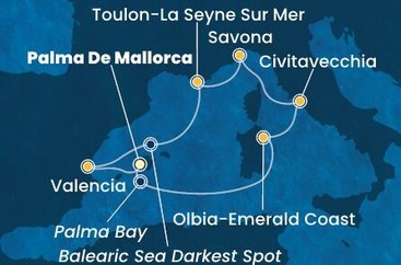 Španělsko, Itálie, Francie z Palma de Mallorca na lodi Costa Pacifica
