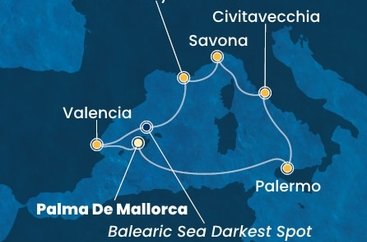 Španělsko, Itálie, Francie z Palma de Mallorca na lodi Costa Pacifica